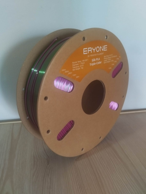 Філамент ERYONE Silk PLA Gold & Green & Purple 1.75 мм (±0.03 мм), 1 кг | Для FDM/FFF 3D-друку