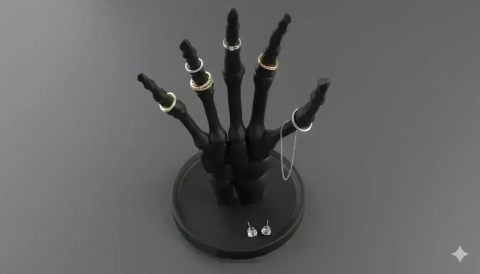 Органайзер для прикрас «Skeleton Hand» (Black & White Edition) Рука Ч3